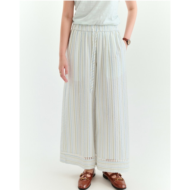 seersucker stripe wide pants