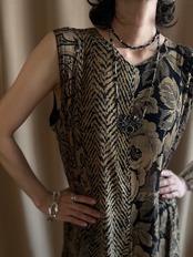 gothic floral statement necklace-5312-7