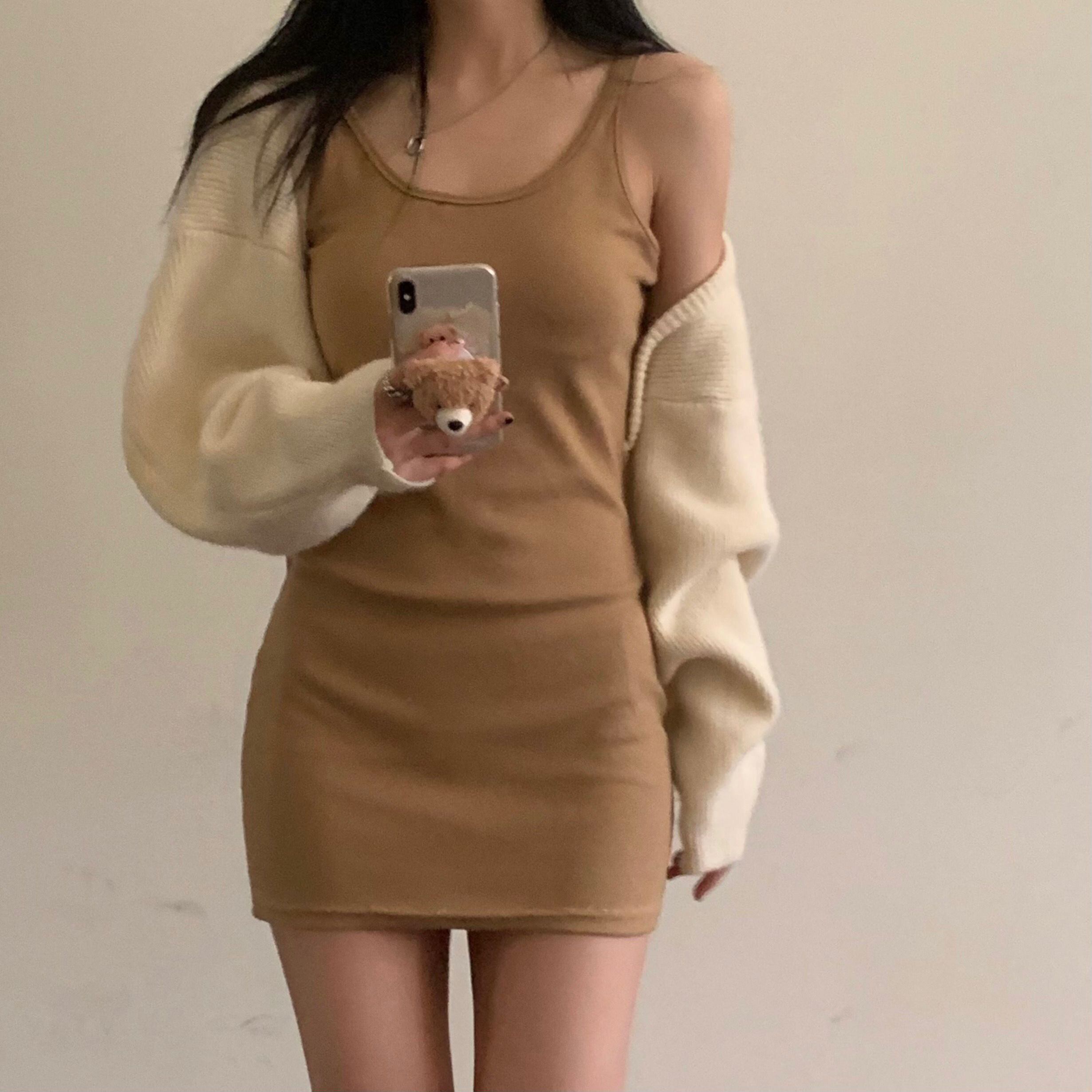 スタイルドレス サマースリムウェストソリッド カラースカート 夏物 ソリッドカラー クレセントシティ75165742018