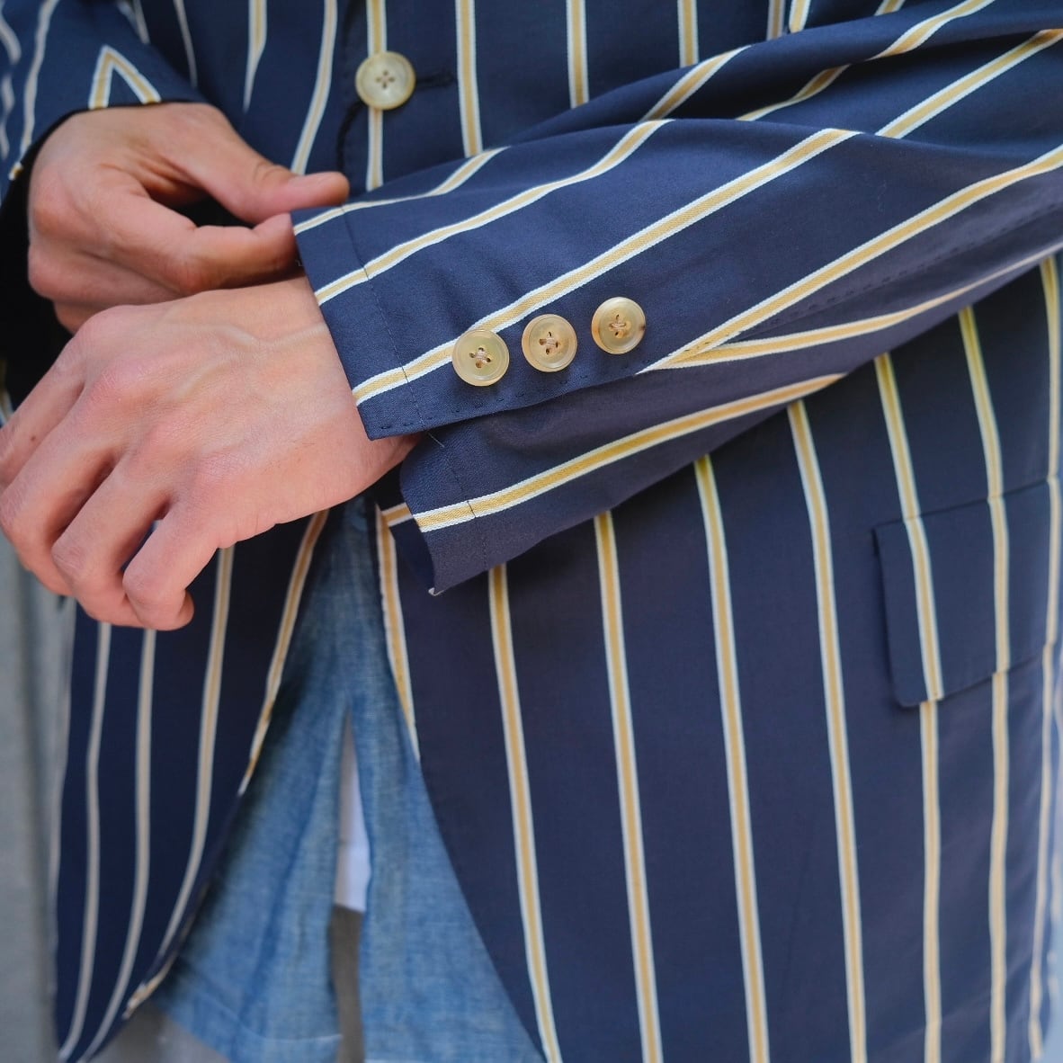 KENNETH FIELD(ケネスフィールド) /BOSTON CLUB STRIPE-NAVY×YELLOW