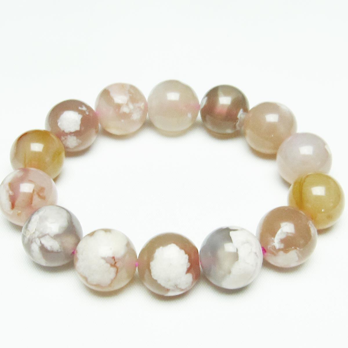 チェリーブロッサムアゲート ブレスレット 桜瑪瑙 15mm [M便 1/10] 111-24542