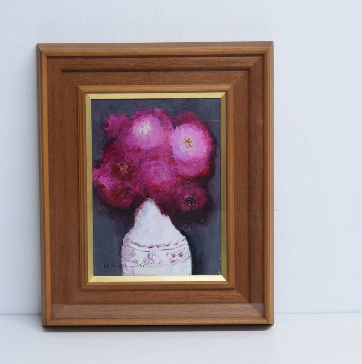 油彩 中ノ瀬信子 「花」ボザール展入選 仏 ル・サロン展銅賞受賞 | 一