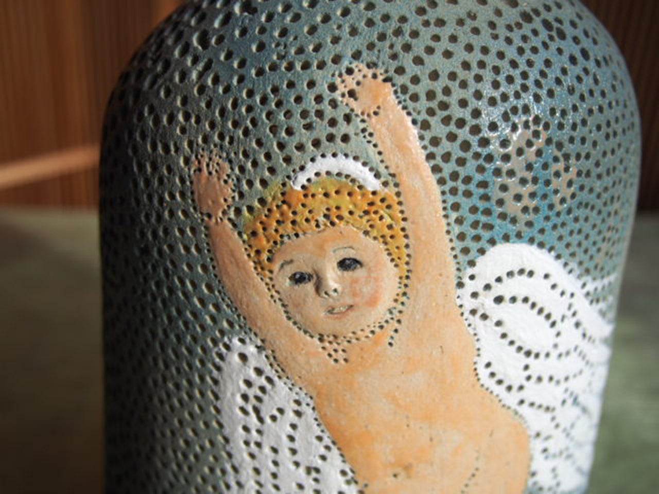 SALE】陶器ランプシェード『天空に昇るエンジェル (A005)』 | 手作り