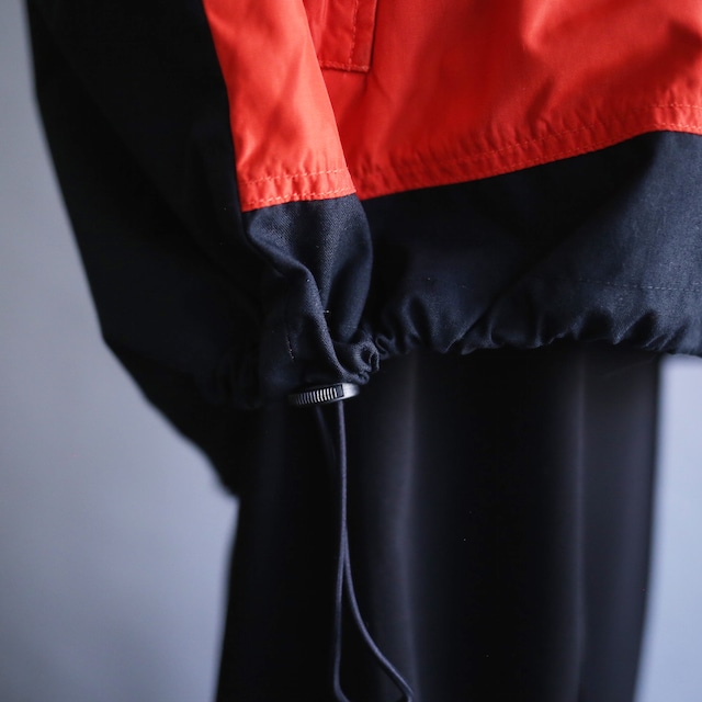 "Eddie Bauer EBTEK " red × black  over silhouette nylon anorak