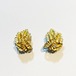 Vintage Gold Tone Metal Leaves  Earrings