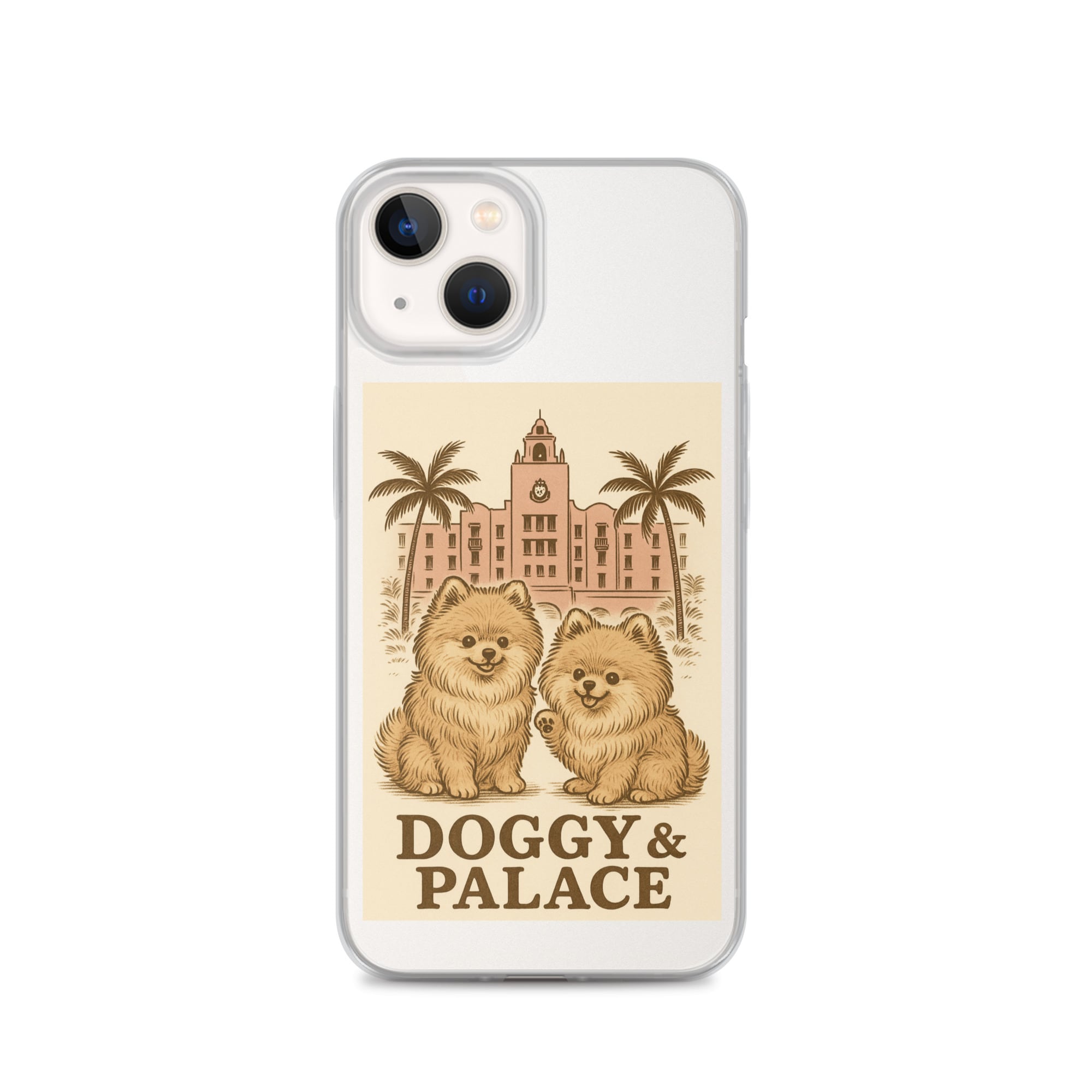 ピンクパレス ポメラニアンiPhoneケース 12-14pro DA0059