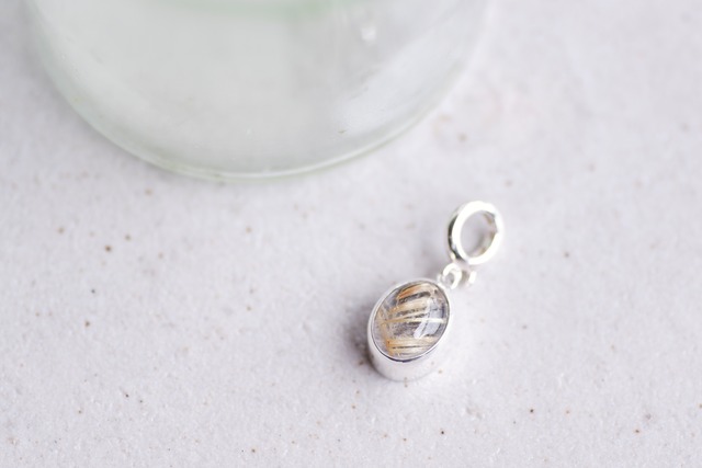 【ONE-OF-A-KIND】heart pendant SV925 & brass <blue topaz> / ハート ペンダント ＜ブルー・トパーズ＞