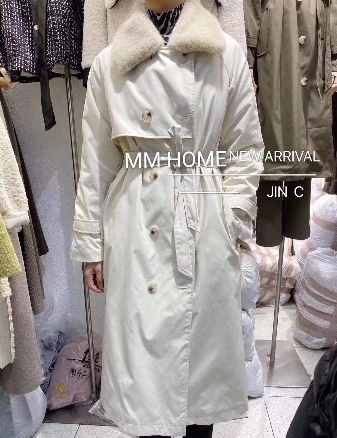 ファー付き　トレンチコート　AJ42441-960