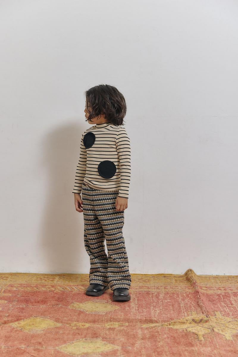 【25AW】KOQUELIKO(コキュリコ)Dots lib tops black border(S/M/L)長袖Tシャツ 白黒 ボーダー ドット リブ