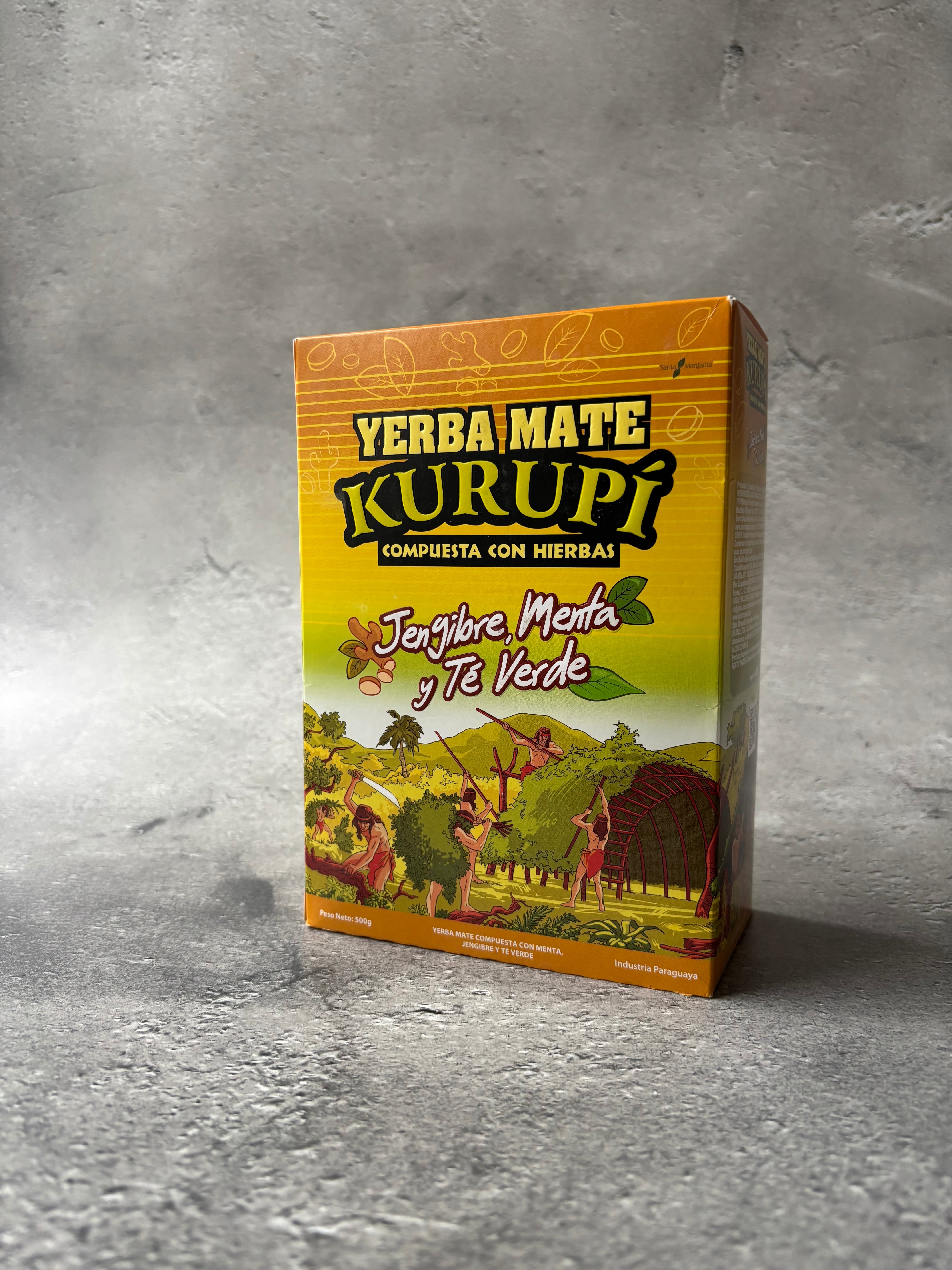 【マテ茶】Kurupí Jengibre Menta y Té Verde ジンジャー