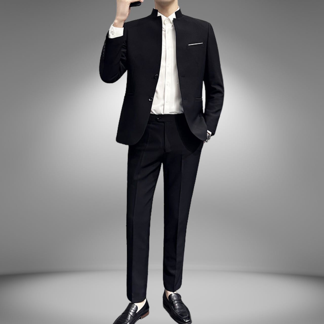 チュニックスーツ ジャケットandパンツ2点セット(2color) M0260