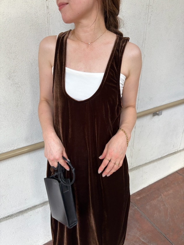 uneck velours one-piece　