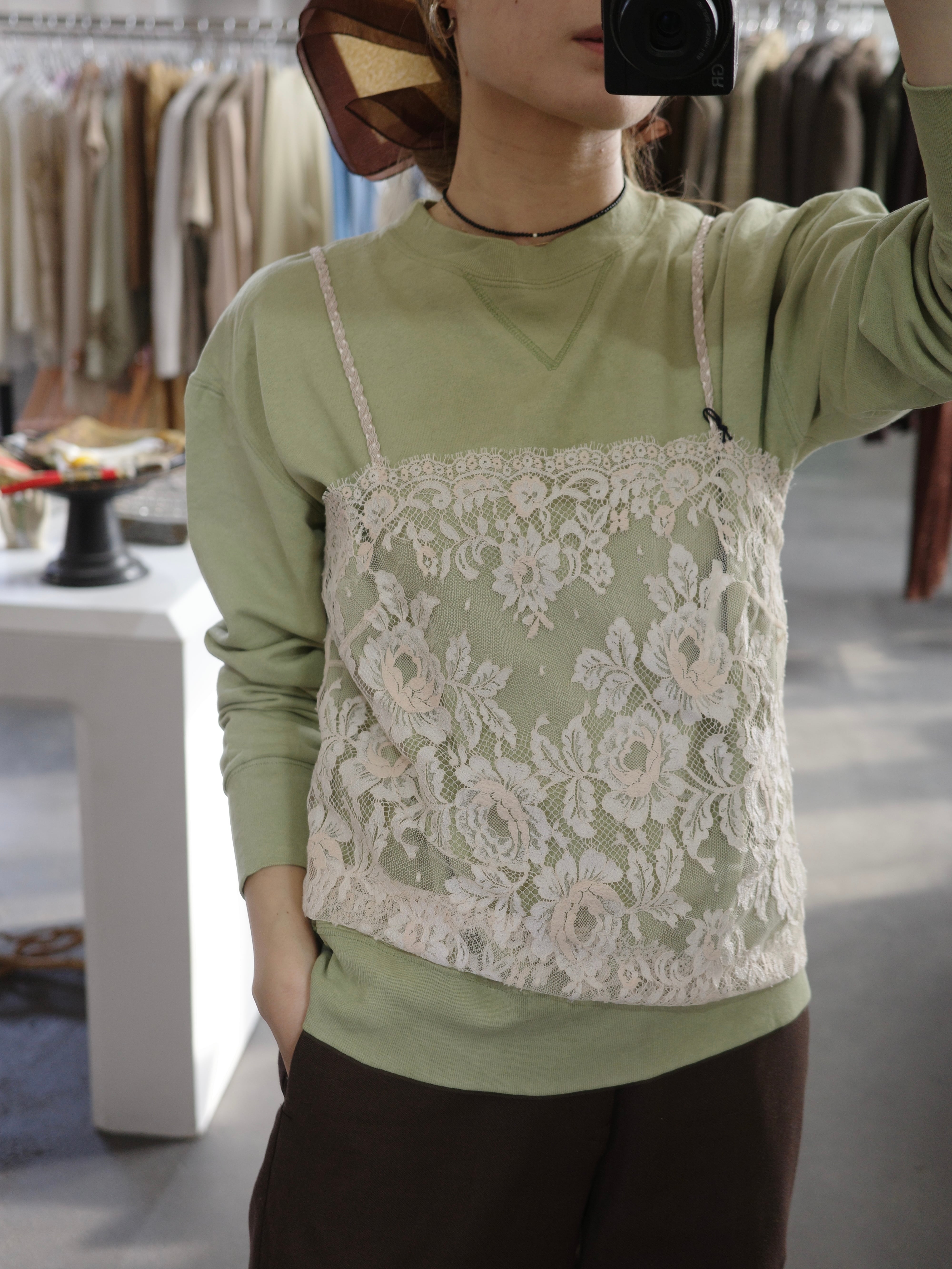 〈vintage〉light green sweat