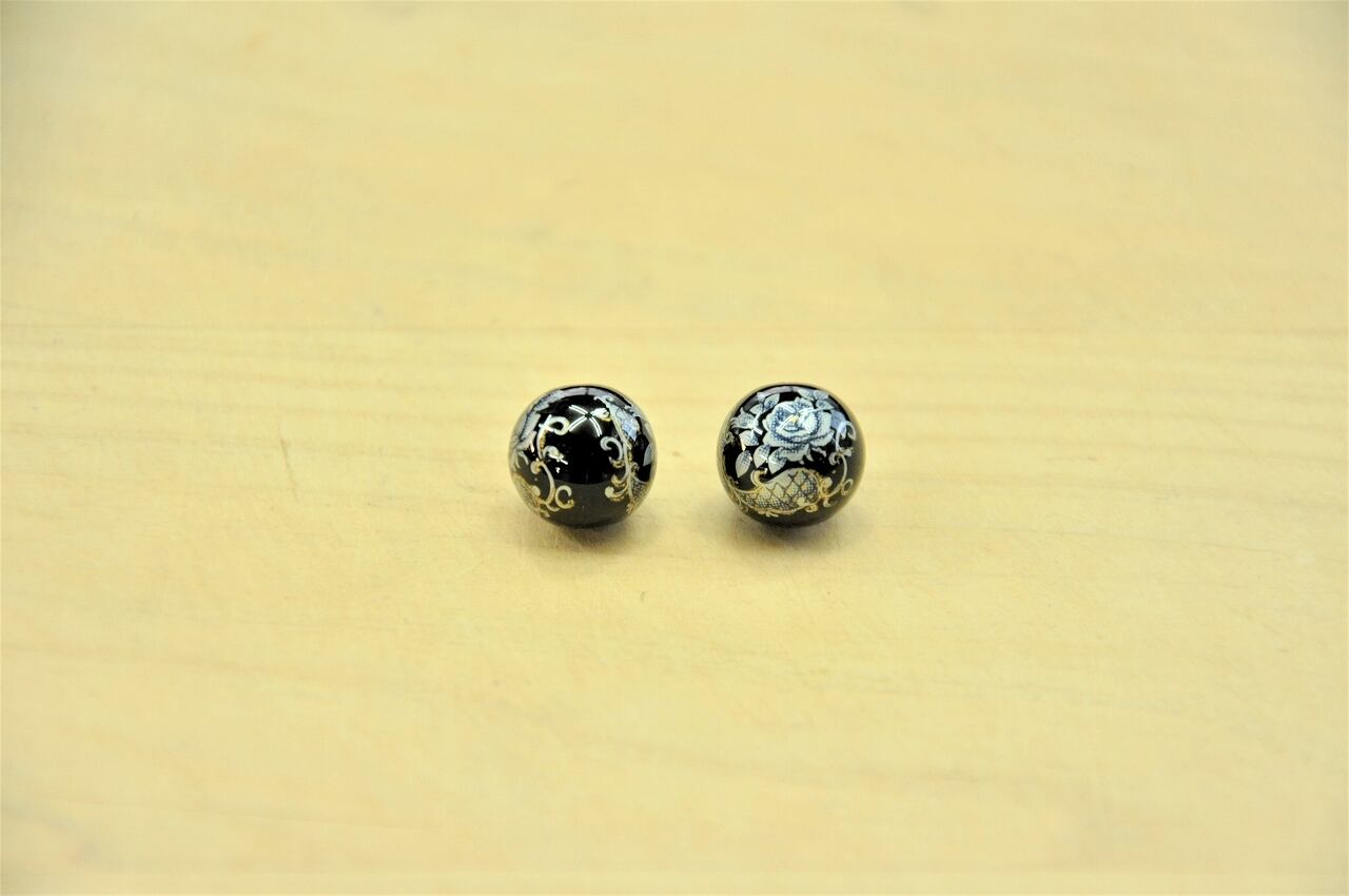 f - 52-1 陶磁器バラ(青) 12mm