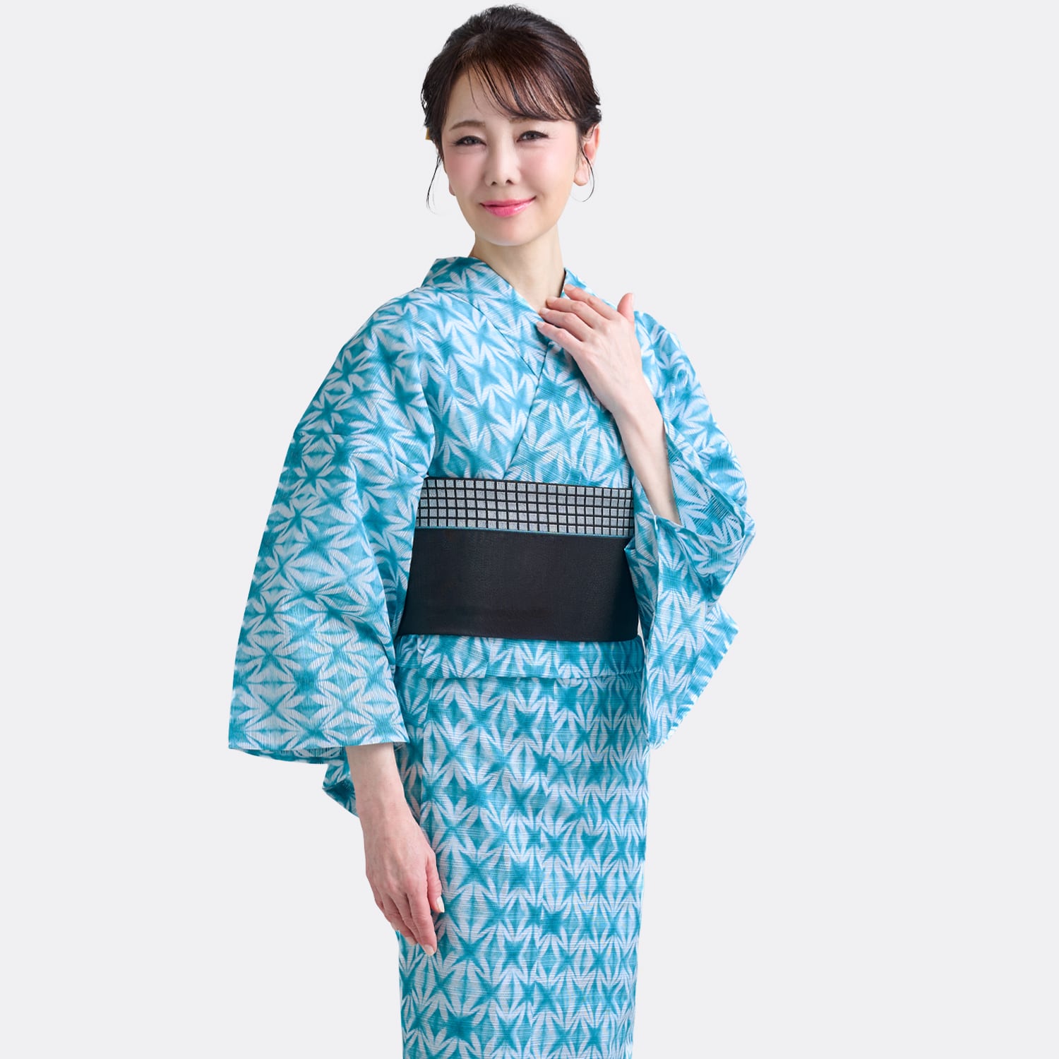 IKS 浴衣 藍モダン No23 乱絽 綿100 プレタ お仕立て済 日本製 | IKS