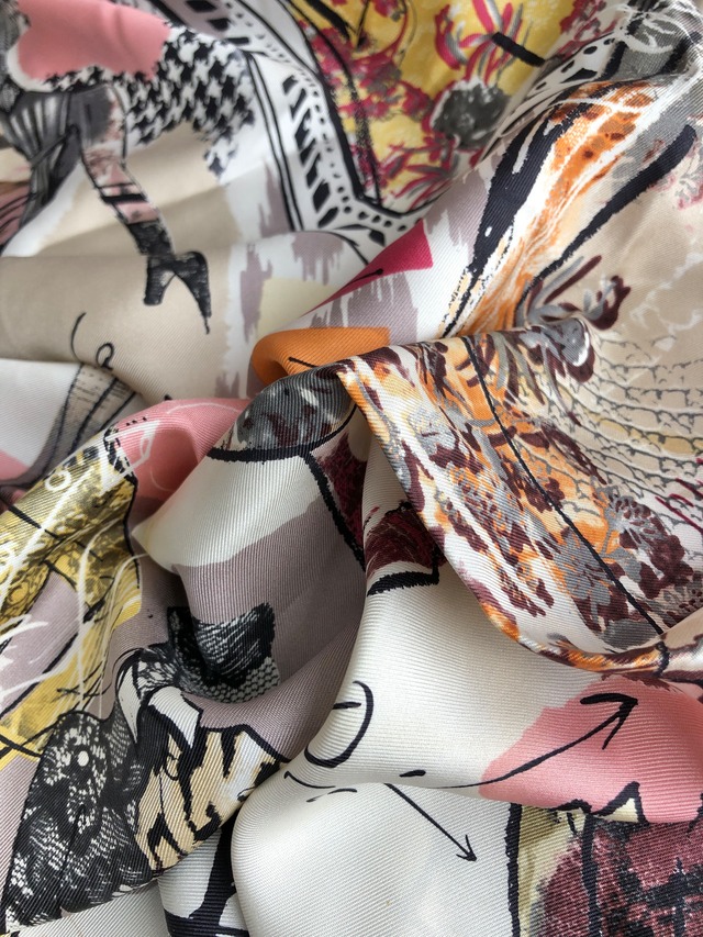 Christian Dior クリスチャン ディオール スカーフ ピンク シルク vintage ヴィンテージ オールド fcmd3y