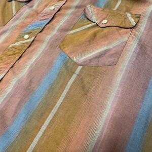 Western shirts / native pattern / S/S shirts / Square cut shirts