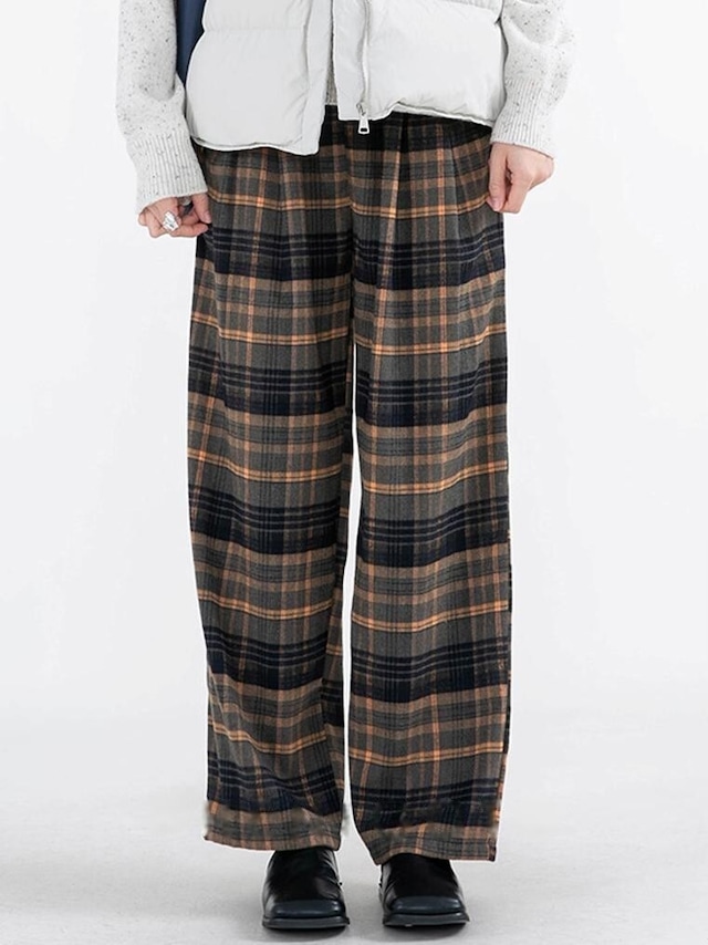 Plaid straight wide pants（プレイドストレートワイドパンツ）c-608