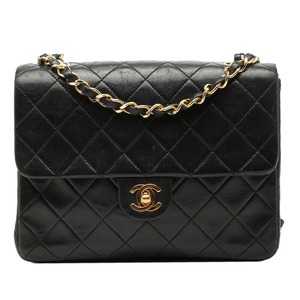 シャネル ミニマトラッセ チェーンショルダーバック ブラック ゴールド金具 ラムスキン レディース CHANEL 【中古】