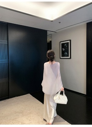 A-line draped long skirt【H00076】