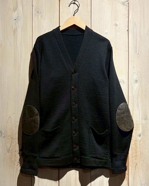 【a.k.a.C.a.k.a vintage】50's Vintage Leather Elbow Patch Knit Cardigan