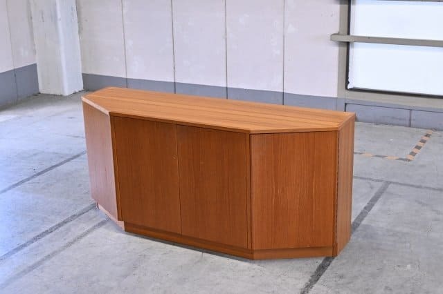 デンマーク製 チーク材 サイドボード キャビネット リビングボード 大型収納 北欧スタイル ワイド 本棚 飾り棚【中古家具/中古インテリア/USED家具ユーズド家具/リサイクル】