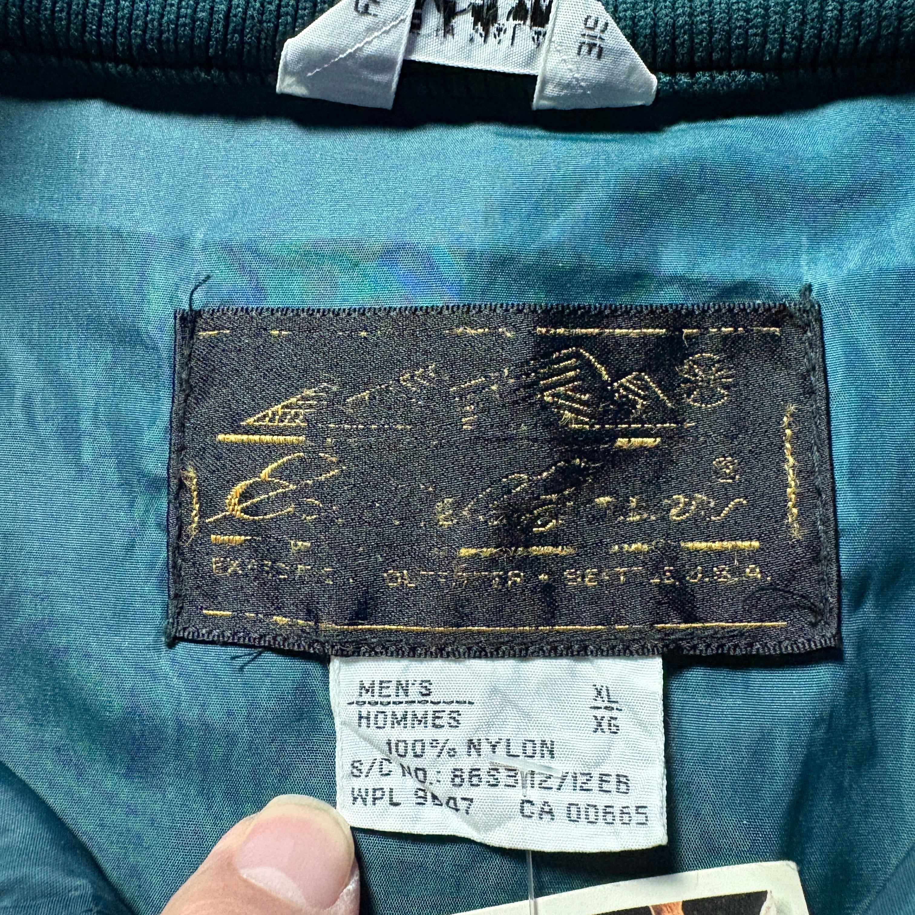 80s eddie bauer 黒タグ ナイロンジャケット グリーン XL スナップ