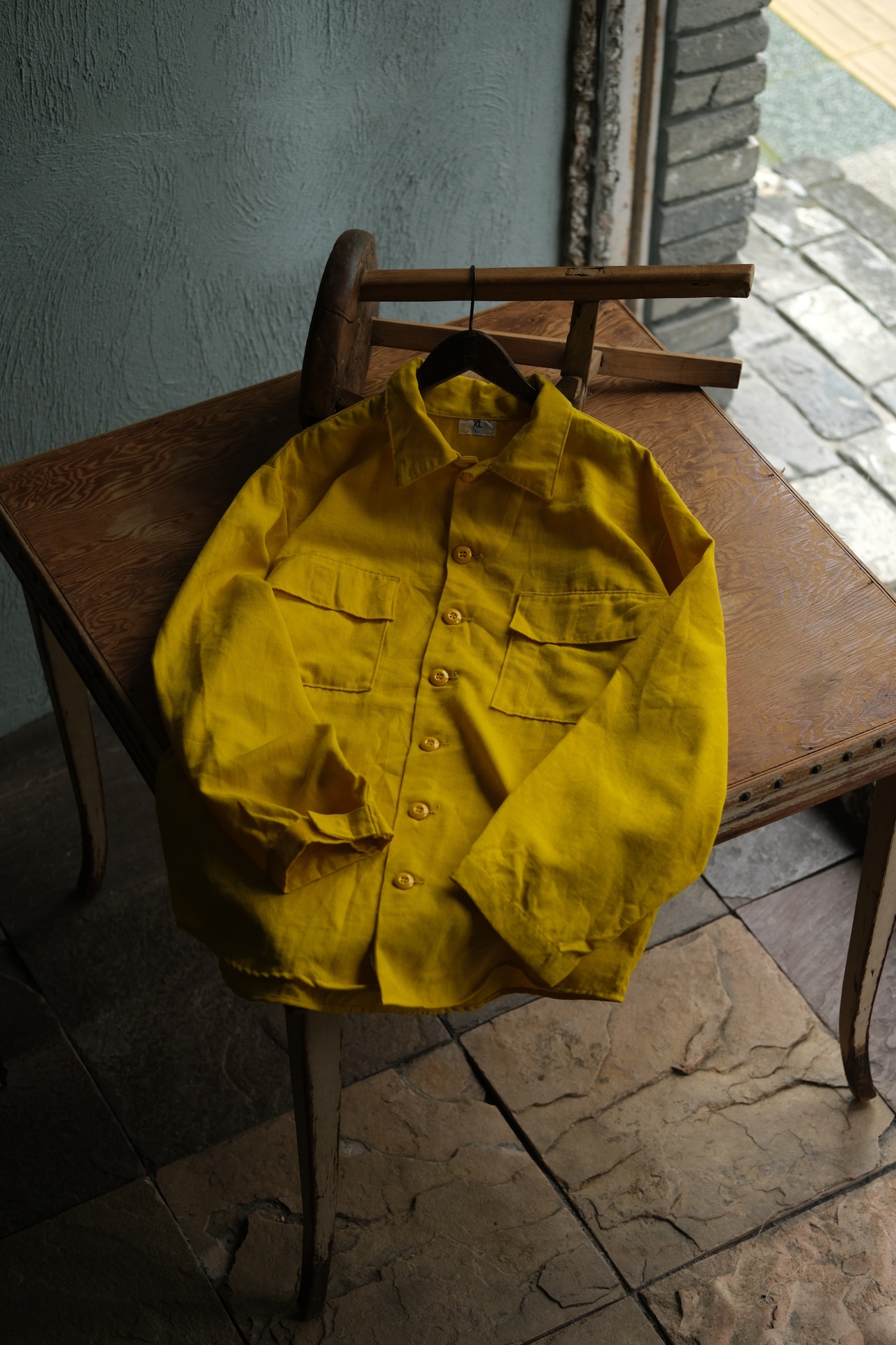 Utah/90's "U.S.D.A.F.S" utility shirt/rescue yellow