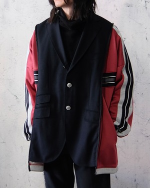 remake tailored jacket(black×truck jacket)