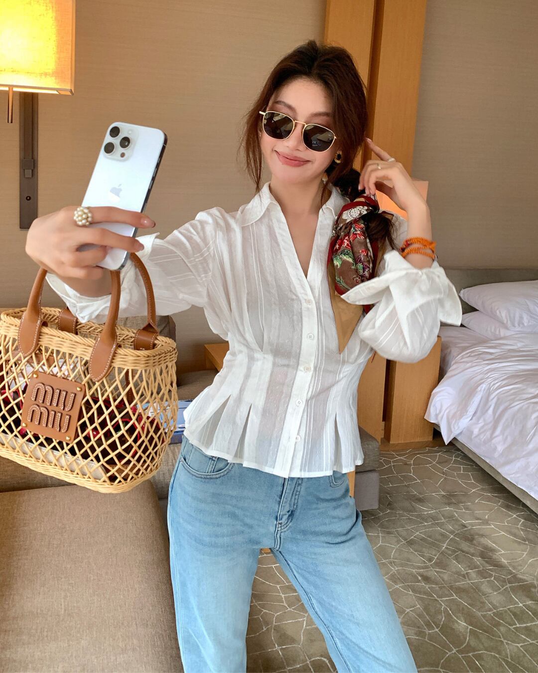 ウエストシェイププリーツデザインシャツ S26172