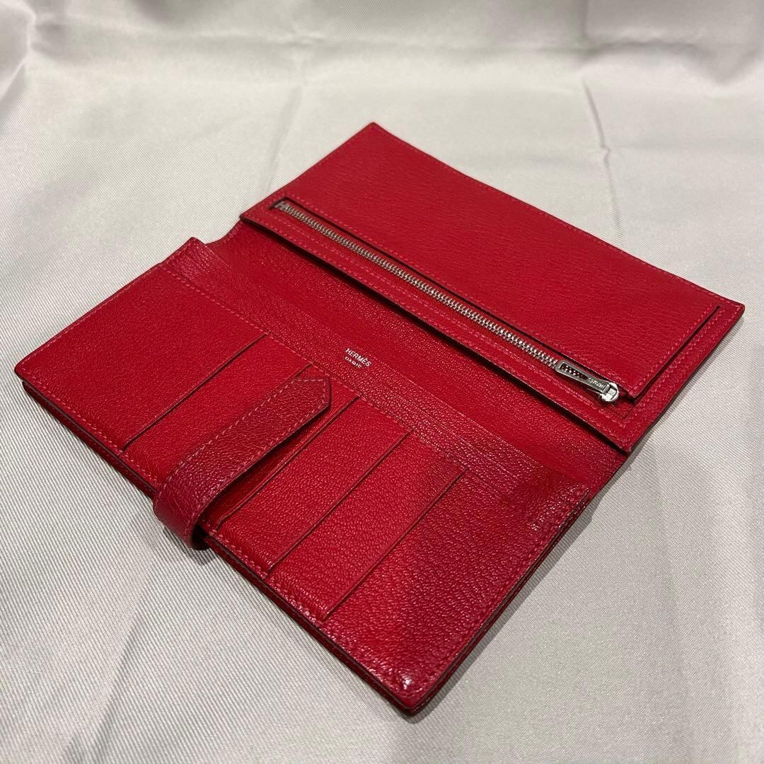 極美品 HERMES エルメス ベアンスフレ バイカラー シルバー金具 長財布