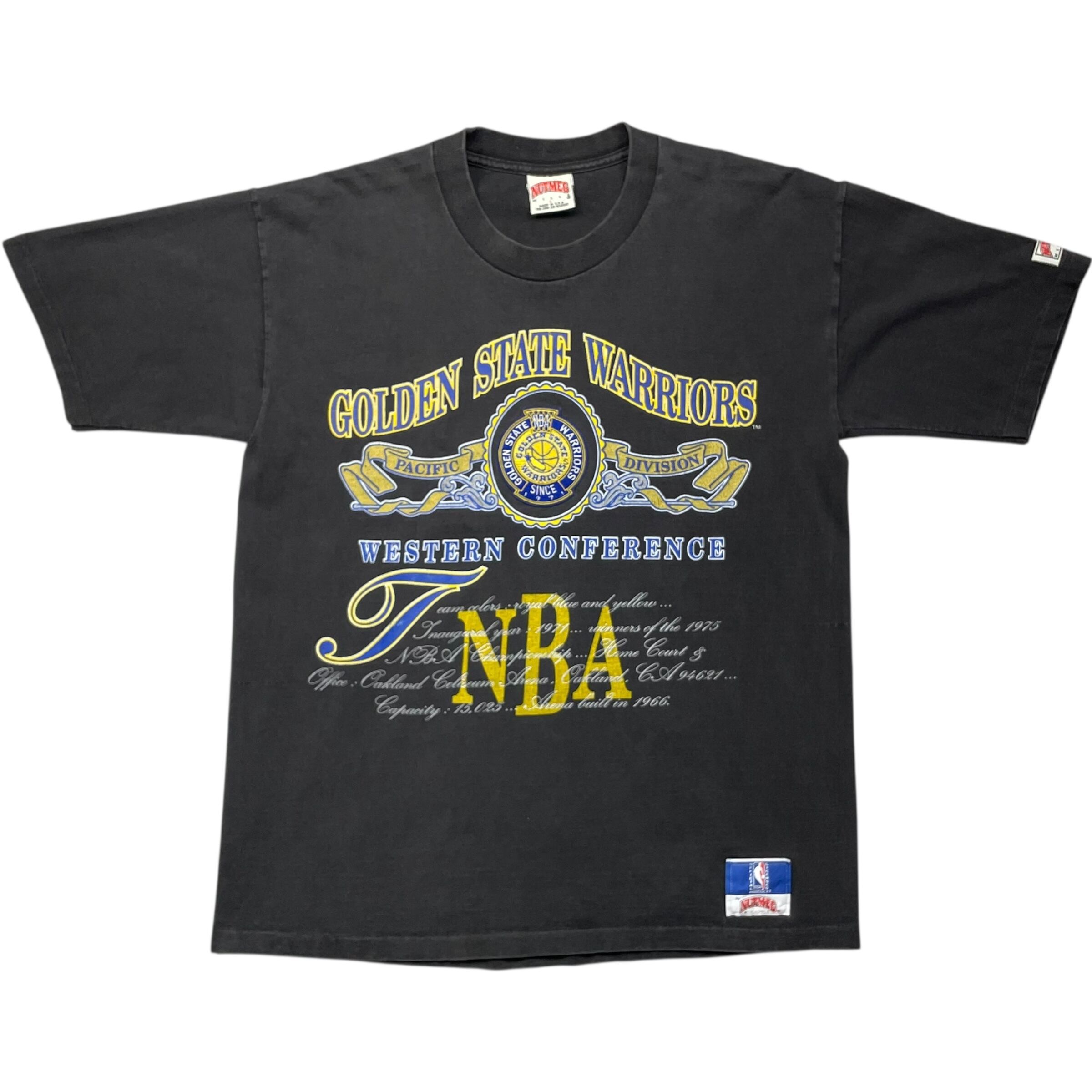 《L》 NUTMEG Tシャツ NBA ゴールデンステート・ウォリアーズ プリント ブラック USA製 90年代 vintage no.7296