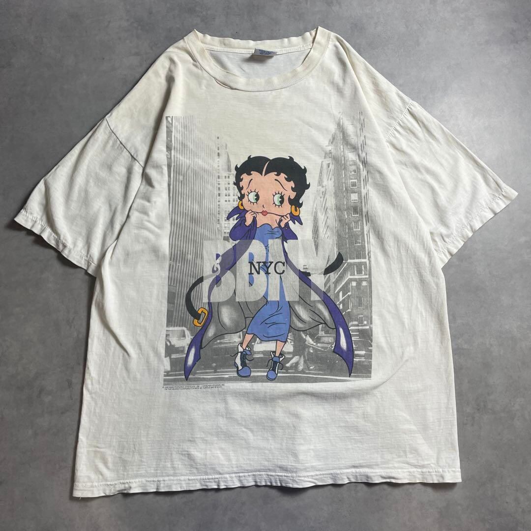 90s USA製 ベティ NYC DKNYパロディvintage T-shirt