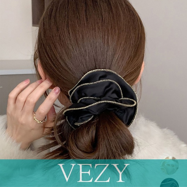 サテンシュシュ ヘアゴム ボリューム ヘアアレンジ 髪留め 髪飾り お団子 オルチャン おしゃれ カジュアル 大人っぽい 可愛い 雑貨小物 ヘアアクセサリー  VEZY ベジー  ItemNo.【23936150】