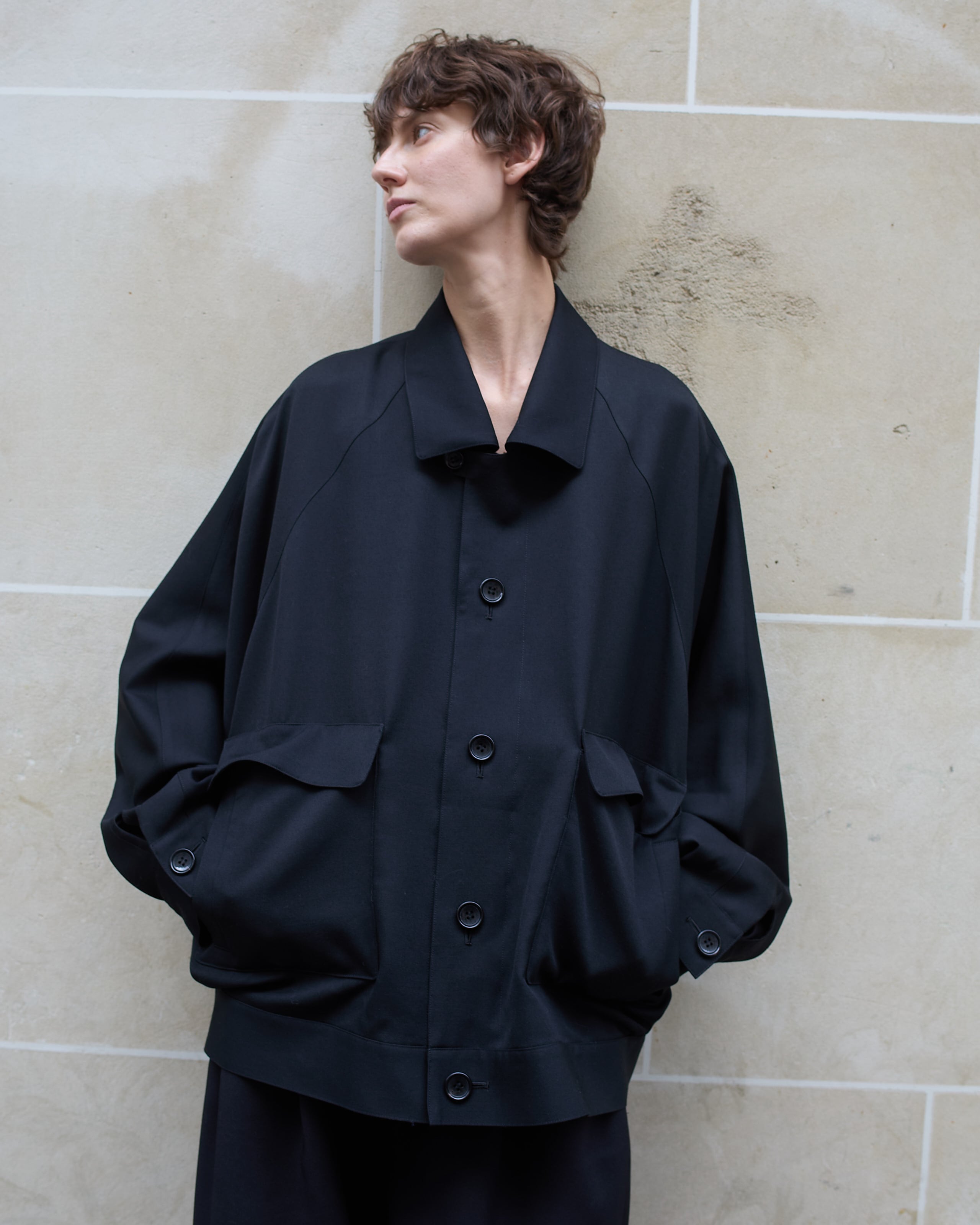 WOOL GABARDINE DOLMAN JACKET made by Antwort | EROTIC