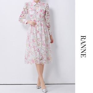 Floral Lace Long Dress　a0133