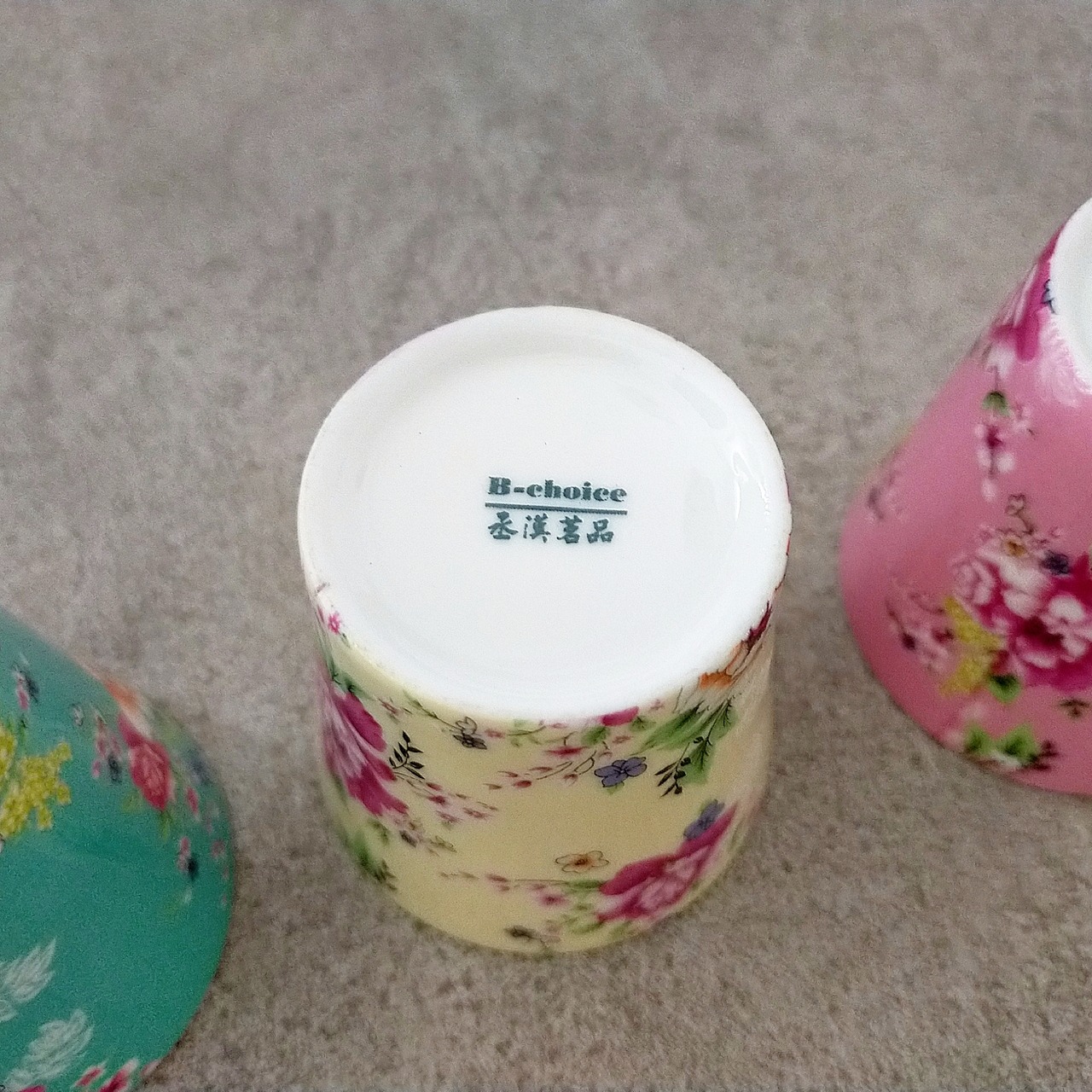 客家花布柄　コップ