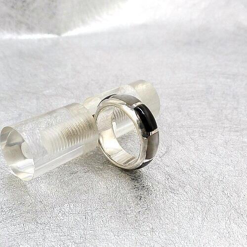 シルバー925製アンティーク調オニキス・ポイズンリング1 | ga-stone