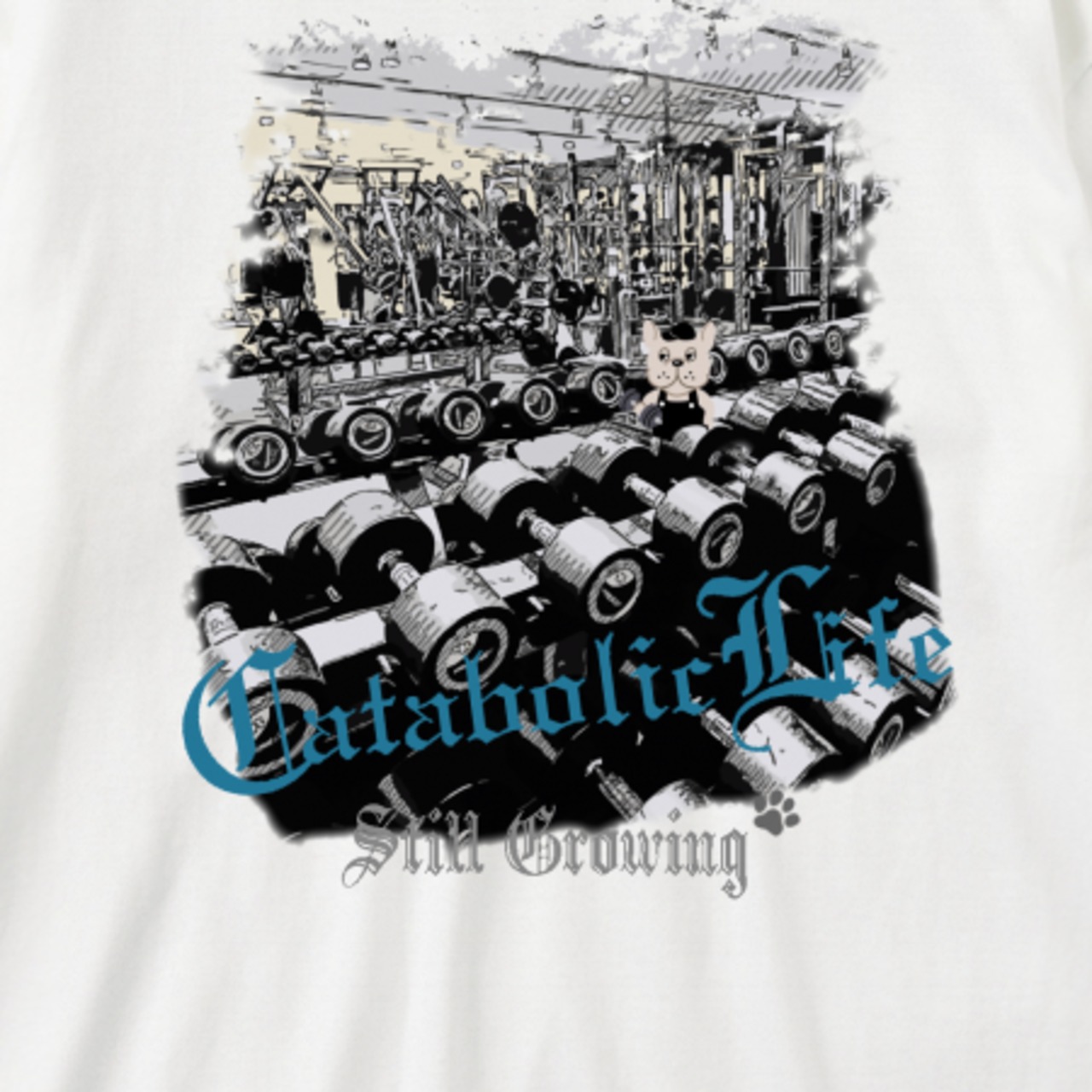 長袖Tシャツ "GYM"【ホワイト】《S-XL》