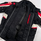 KUSHITANI クシタニ ヨシムラ コラボ ライディング ジャケット サイズ XL /ブラック×レッド バイクウェア 防寒 プロテクター対応