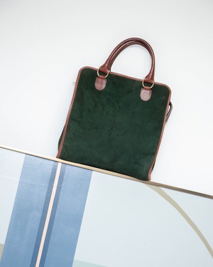 Euro vintage - suede emblem tote bag