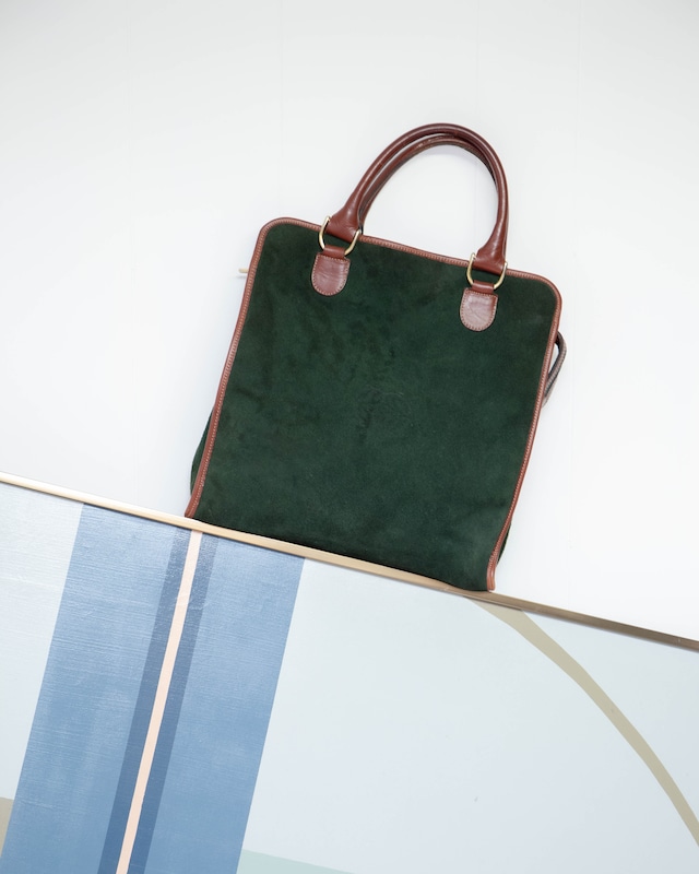 Euro vintage - suede emblem tote bag