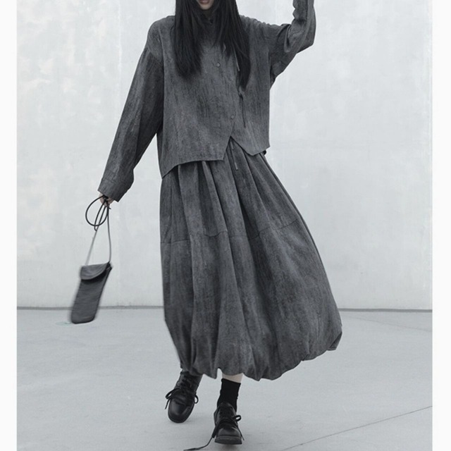 Switching design long bud skirt C0834