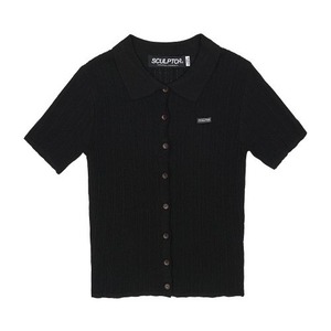 [SCULPTOR] Polo Knit Cardigan Black 正規品 韓国ブランド 韓国ファッション 韓国代行 ニット カーディガン