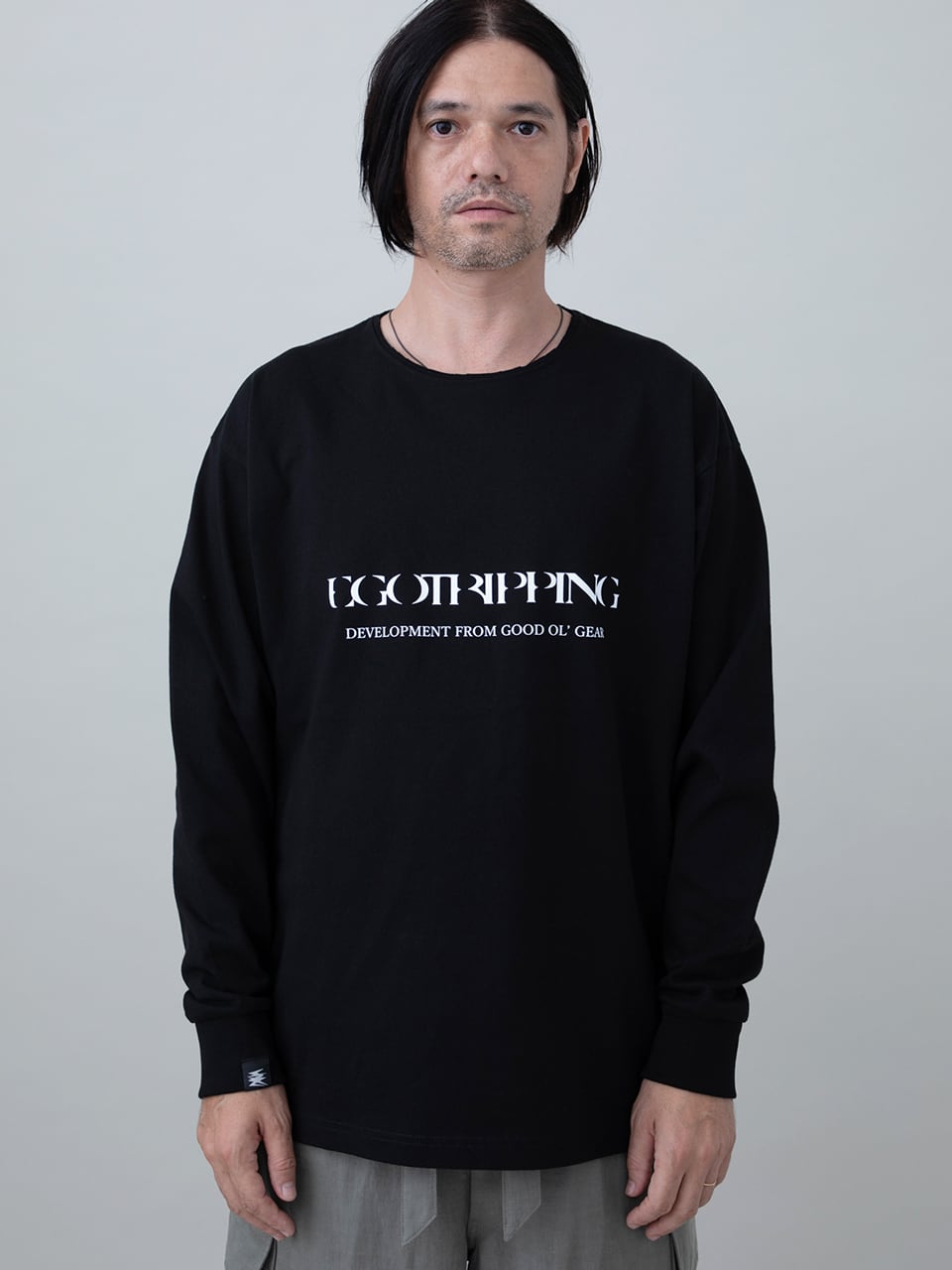EGO TRIPPING (エゴトリッピング) PRINTTEE -A long ロンTEE / BLACK