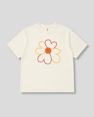 CC "FLOWER with LOVE" HAND EMBROIDERY S/S TEE  NATURAL