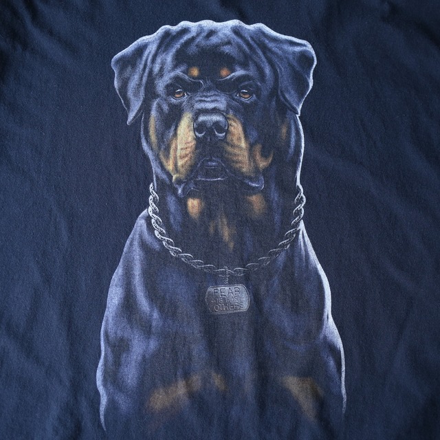 "犬" rottweiler good printed over silhouette h/s tee