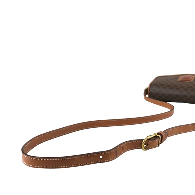CELINE セリーヌ マカダム ショルダーバッグ ブラウン ブラゾン型押し PVC vintage ヴィンテージ オールド bgeuwn