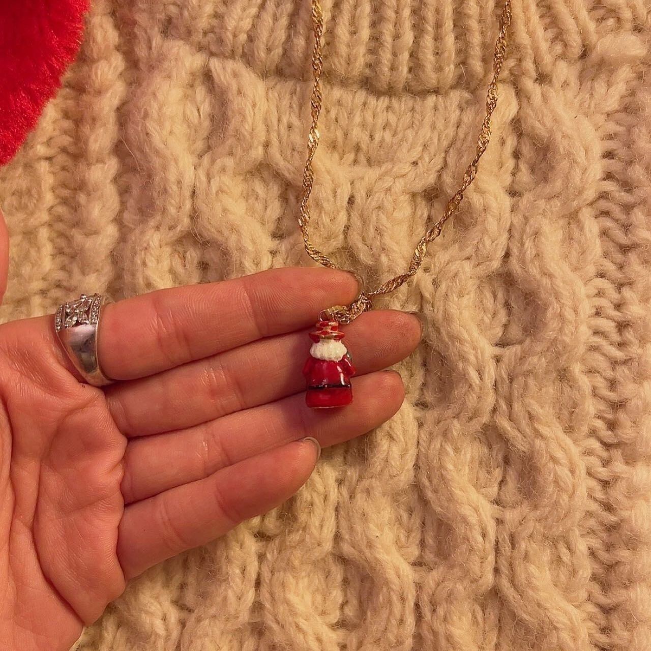 mini santa claus necklace