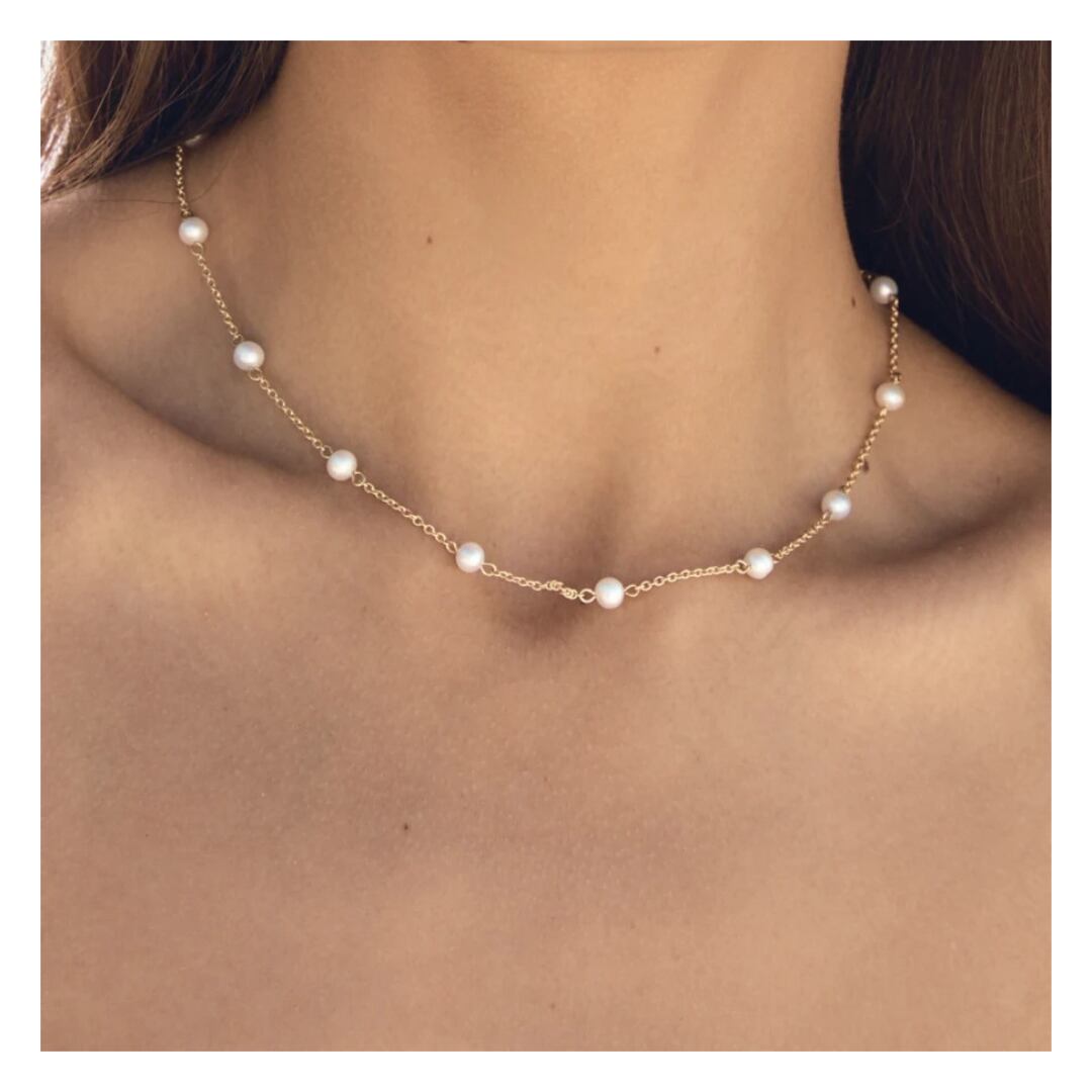 316L Linked Perl Necklace